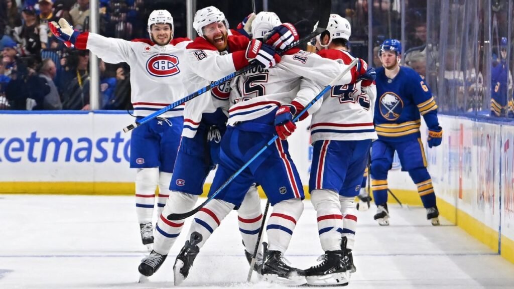 Alex Newhook's OT goal lifts Canadiens past Sabres in Game 7