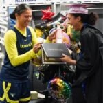Azzi Fudd jokingly receives 'Master Princess' degree from Wings teammates