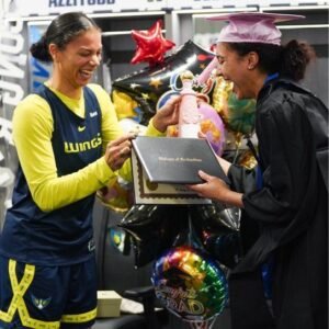 Azzi Fudd jokingly receives 'Master Princess' degree from Wings teammates