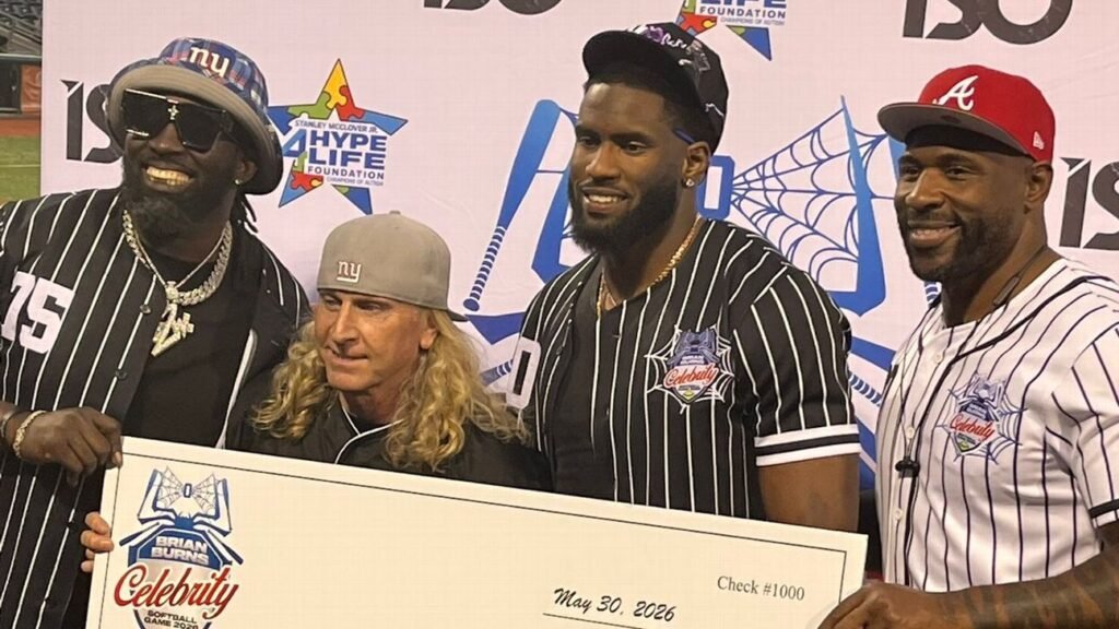 Skattebo's backflip, Odell autographs headline Brian Burns Celebrity Softball Game