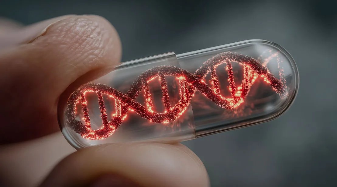 DNA strain contained within a supplement pill designed for specific genetics