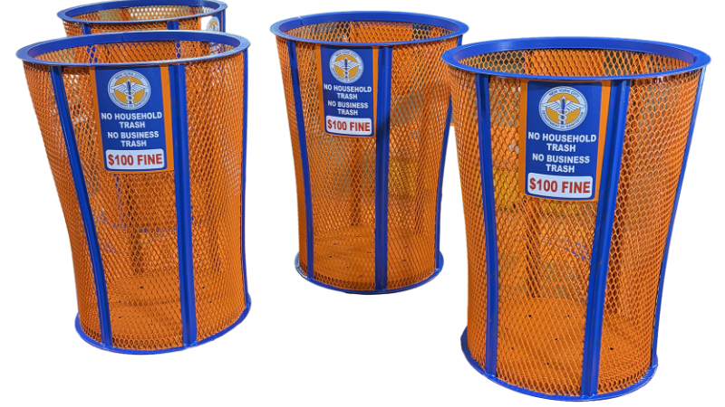 NYC department of sanitation gives away Knicks waste bins