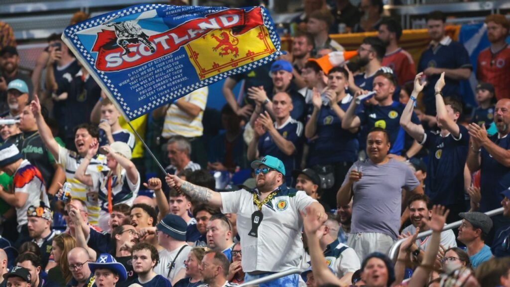 Scotland's Tartan Army brings World Cup spirit to a Marlins game
