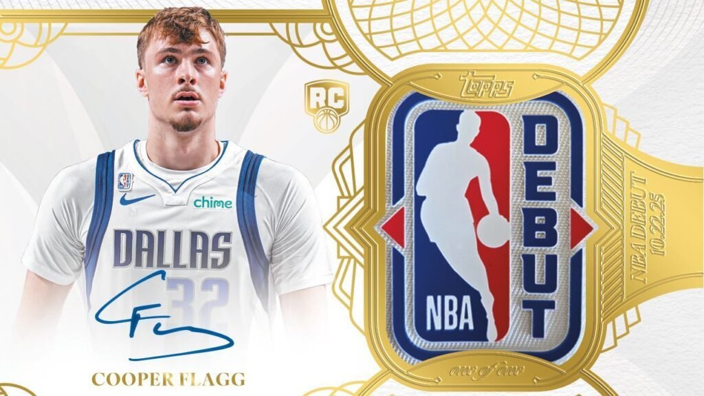Cooper Flagg signs 1-of-1 rookie debut patch Topps card