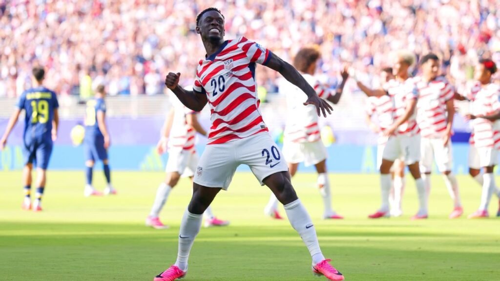 Folarin Balogun channels Michael Jackson after red card suspended